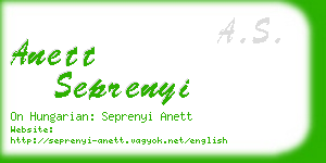 anett seprenyi business card